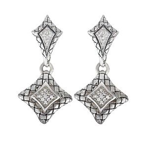 Scott Kay Diamond and Silver Drop Earrings